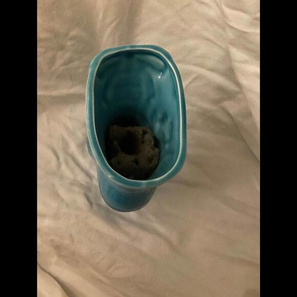 VTG Napco Blue Ceramic Floor Boot Planter - Picture 5 of 9